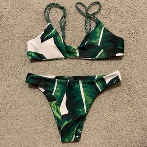 Monsterra Print Bikini XS